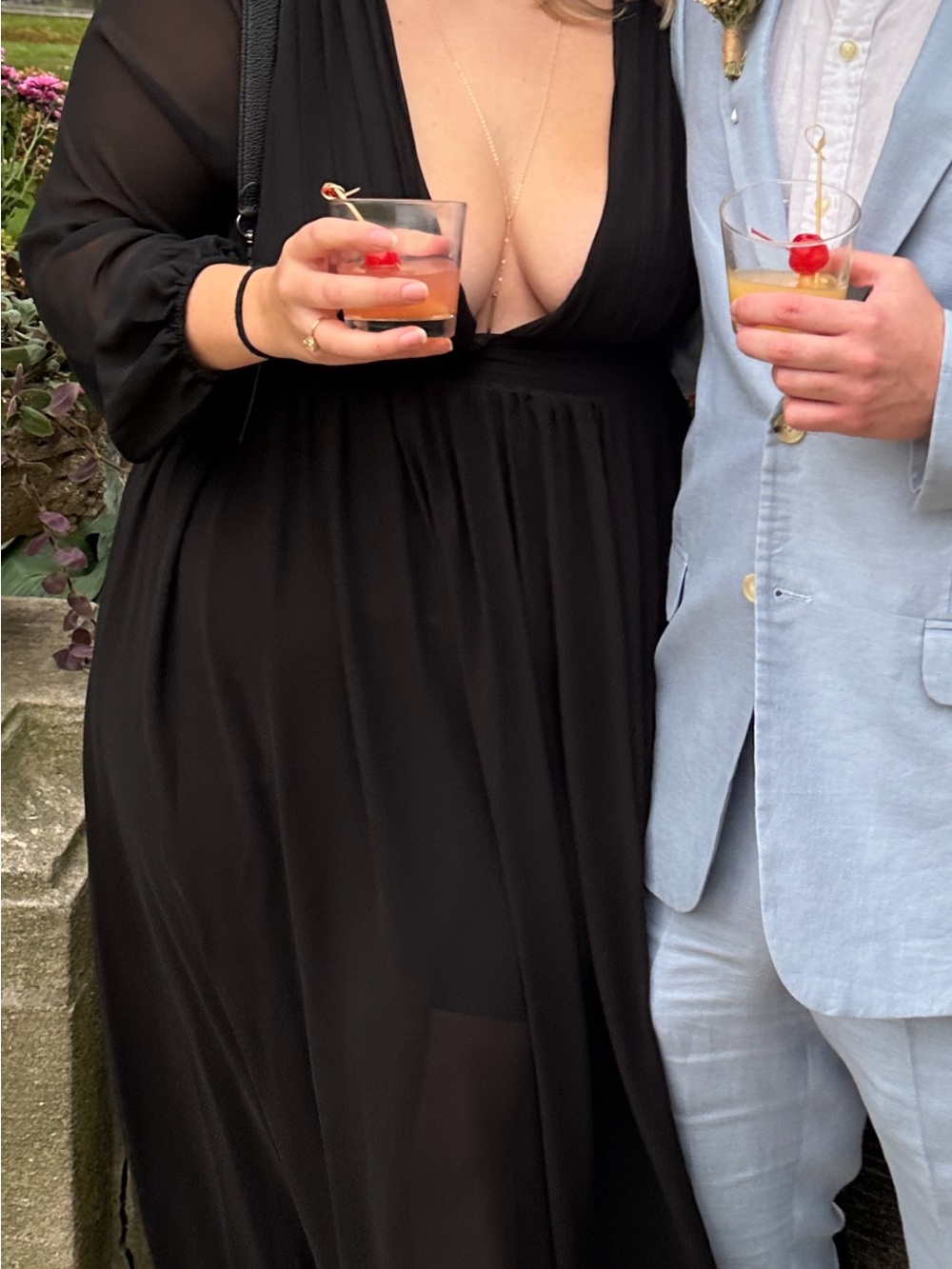 Deep V Neck Wedding Guest Dress
